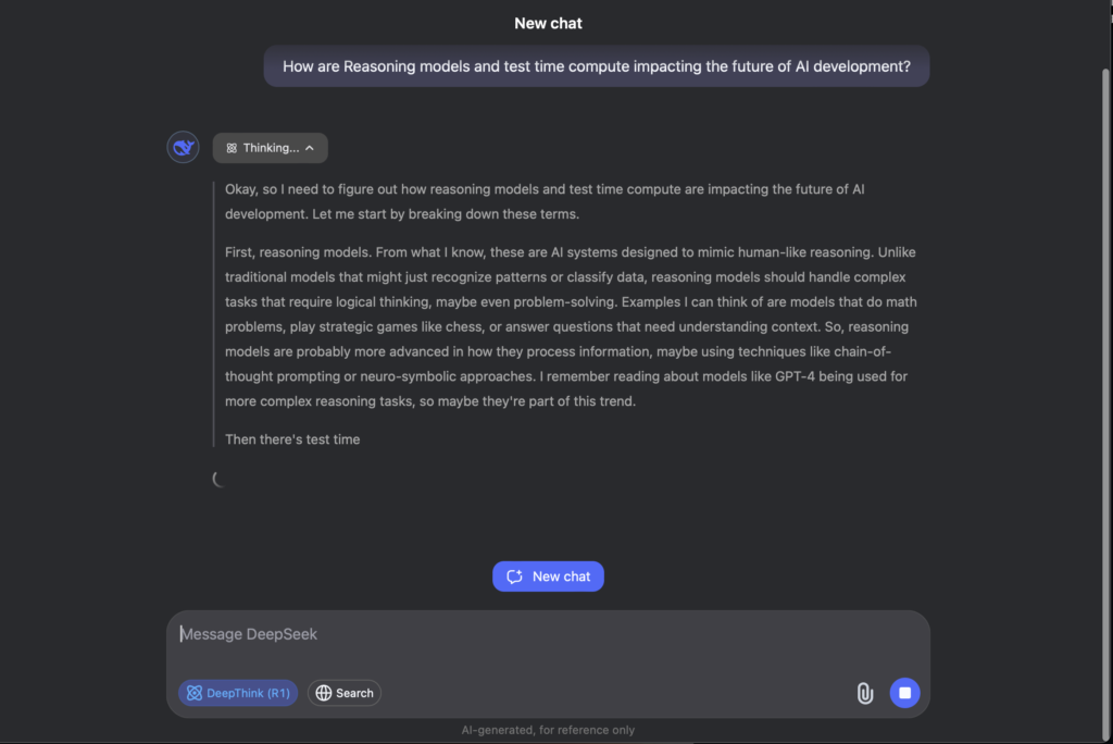 chatgpt alternatives 2026 — DeepSeek chat interface showing response quality — Decode Tools