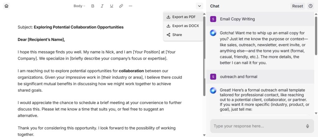 copy.ai alternatives 2026 — HyperWrite browser extension active in Gmail showing AI suggestions — Decode Tools