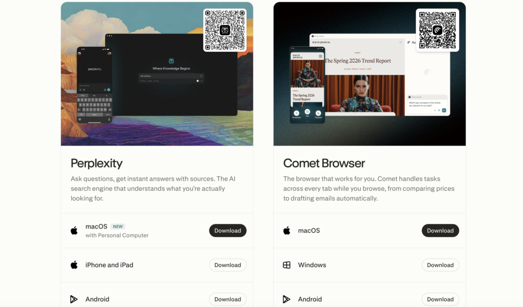 perplexity ai review 2026 — Perplexity AI homepage showing search interface — Decode Tools