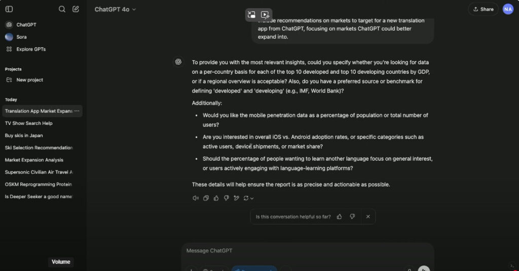 ChatGPT Deep Research feature output example — Decode Tools review