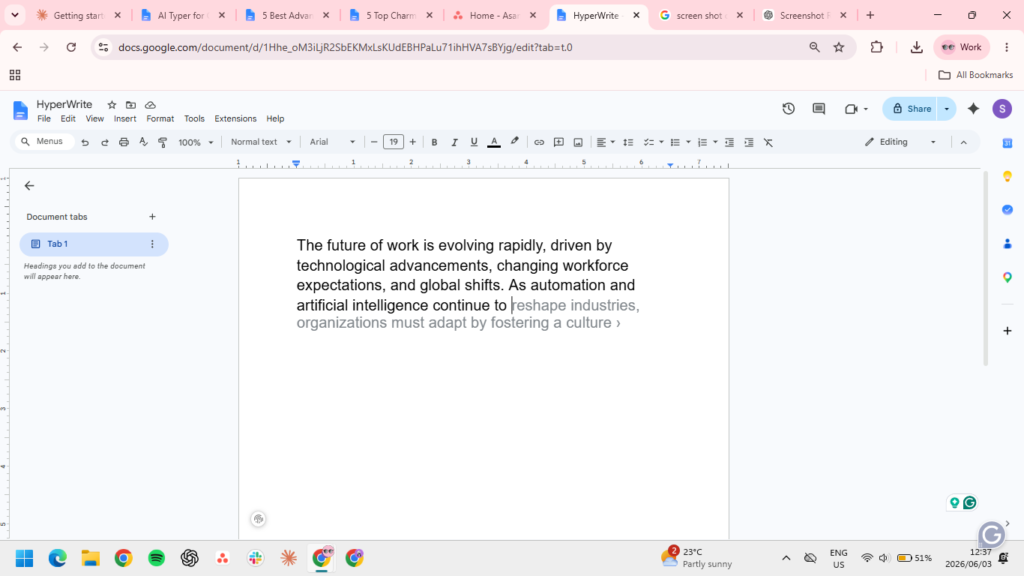 HyperWrite review 2026 TypeAhead suggestion in Gmail — Decode Tools