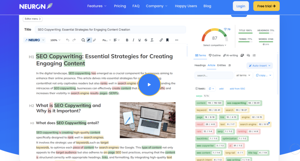 neuronwriter review 2026 content editor with NLP score — Decode Tools