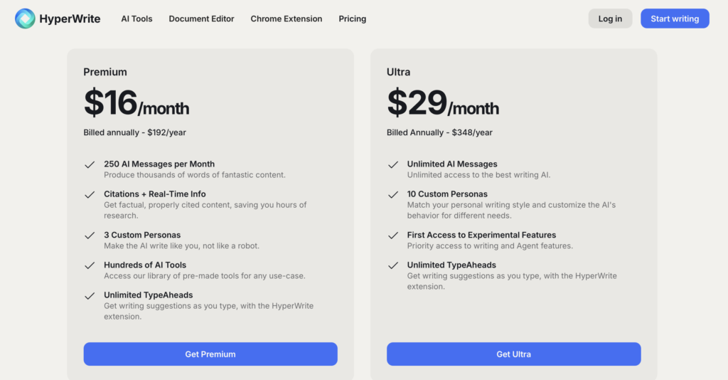 HyperWrite review 2026 pricing plans Free to Ultra — Decode Tools